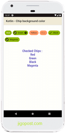 Chip background color in kotlin